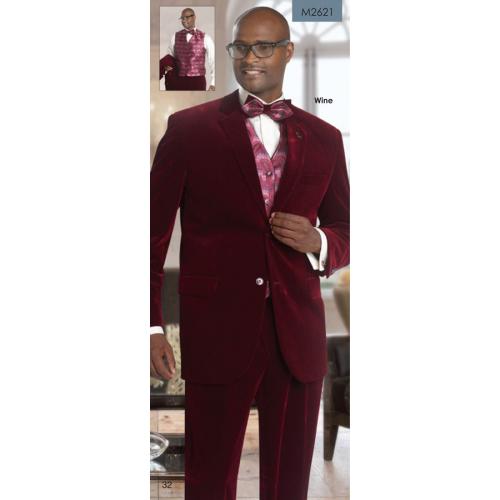 E. J. Samuel Wine Corduroy Suit M2621